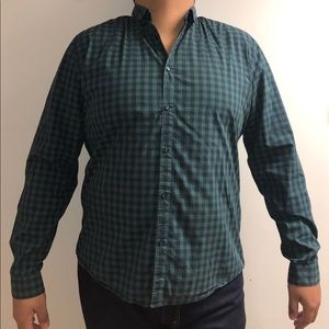 H&M Button-Up Green/Blue Shirt